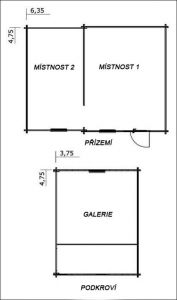 Víkendová chatka POHODA 3 s galerií-plánek