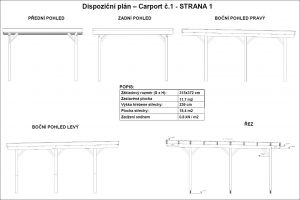 Carport PULT na 1 auto, garážové stání, dřevěné stání na auto, pergola na auto Výrobce 3