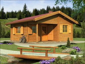 Rekreační srubové chaty,  dřevěné domy,  dřevostavby jednopatrové