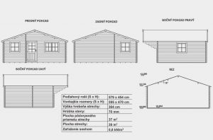 Víkendová chata MADRID 70 bez terasy, srubová chata, zahradní chata, dřevostavba, síla stěny 70 mm. Výrobce 3