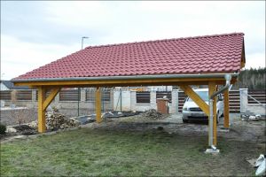 Francouzský přístřešek na 2 auta, masivní dřevěné stání na auto, dřevěný přístřešek na auto, Výrobce 1 Francouzský přístřešek pro 2 auta, masivní dřevěný přístřešek na auta