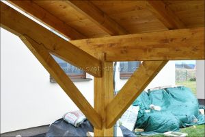 Francouzský přístřešek na 2 auta, masivní dřevěné stání na auto, dřevěný přístřešek na auto, Výrobce 1 Francouzský přístřešek pro 2 auta, masivní dřevěný přístřešek na auta