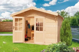 Zahradní chatka, zahradní domek, dřevěná chatka na nářadí, síla stěny 28 mm