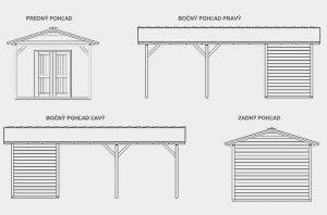 Carport A, garážové stání s domkem A, dřevěné stání na auto, pergola na auto Výrobce 3