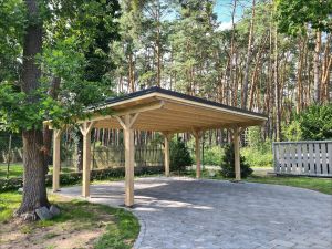 Carport PULT na 2 auta - dřevěné garážové stání 