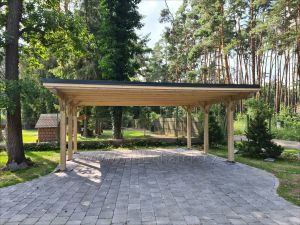 Carport PULT na 2 auta - dřevěné garážové stání 