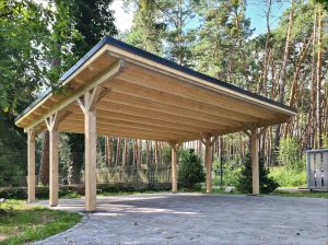 Carport PULT na 2 auta - dřevěné garážové stání 