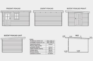 Izabela, zahradní chata, srubový zahradní domek, síla stěny 28 mm. Domek na nářadí Výrobce 3