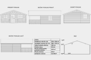 Víkendová srubová chata LUDĚK,síla stěny 50mm, dřevěná chata, rekreační chata , zahradní chata. Výrobce 3