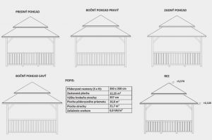 Zahradní altán Grill se zábradlím, zahradní domek Grill, zahradní pavilon Grill Výrobce 3