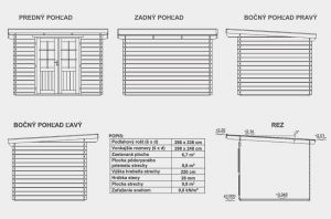 Zahradní chatka B1, domek na nářadí B1, síla stěny 28 mm. Výrobce 3