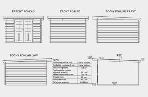 Zahradní chatka B3, domek na nářadí, síla stěny 28 mm. Výrobce 3