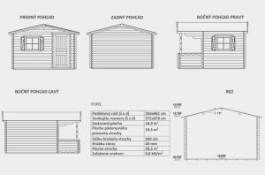 Zahradní chatka KAMILA, síla stěny 40 mm. Zahradní domek Kamila. Výrobce 3