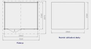 Zahradní chatka STEYR 2C. Nářaďový domek, domek na nářadí, dřevěný zahradní domek. Výrobce 3