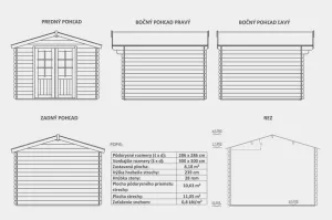 Zahradní chatka, zahradní domek, dřevěná chatka na nářadí, síla stěny 28 mm Výrobce 3