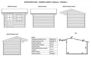 Zahradní domek ALBERT 3, síla stěny 28 mm. Nářaďový domek, zahradní chatka, dřevěná zahradní chata. Výrobce 3