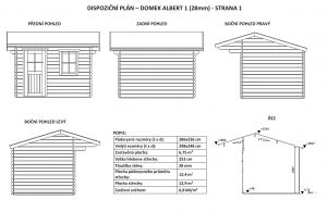Zahradní domek ALBERT, síla stěny 28 mm. Nářaďový domek, zahradní chatka, dřevěná zahradní chata. Výrobce 3