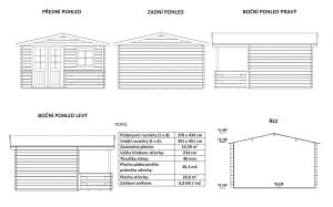 Zahradní domek Bruno B1 s terasou, síla stěny 40 mm. Nářaďový domek, zahradní chatka, dřevěná zahradní chata. Výrobce 3
