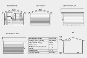 Zahradní domek DIANA 1, síla stěny 28 mm. Nářaďový domek, zahradní chatka, dřevěná zahradní chata. Výrobce 3