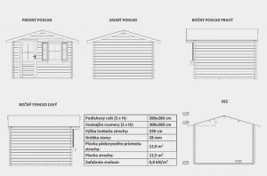 Zahradní domek DIANA 2, síla stěny 28 mm. Nářaďový domek, zahradní chatka, dřevěná chatka. Výrobce 3