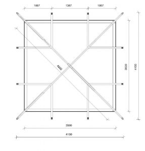 Zahradní altán 4 stranný 350x350cm bez zábradlí, zahradní pavilon 4 stranný 350x350cm Výrobce 3